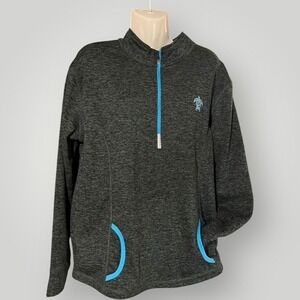 Sea Turtle Quarter Zip Coconut Creek Blue Gray Sweatshirt Womens XL Athleisure